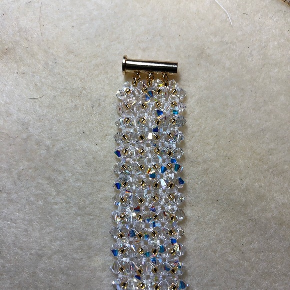 Handmade Swarovski Crystal W/Gold Wowen Toho Beads - Picture 6 of 8